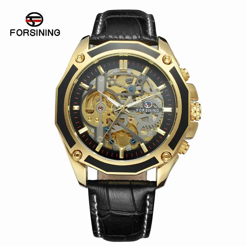 Forsining прозрачный чехол Gear Move для мужчин t стимпанк Мужские автоматические