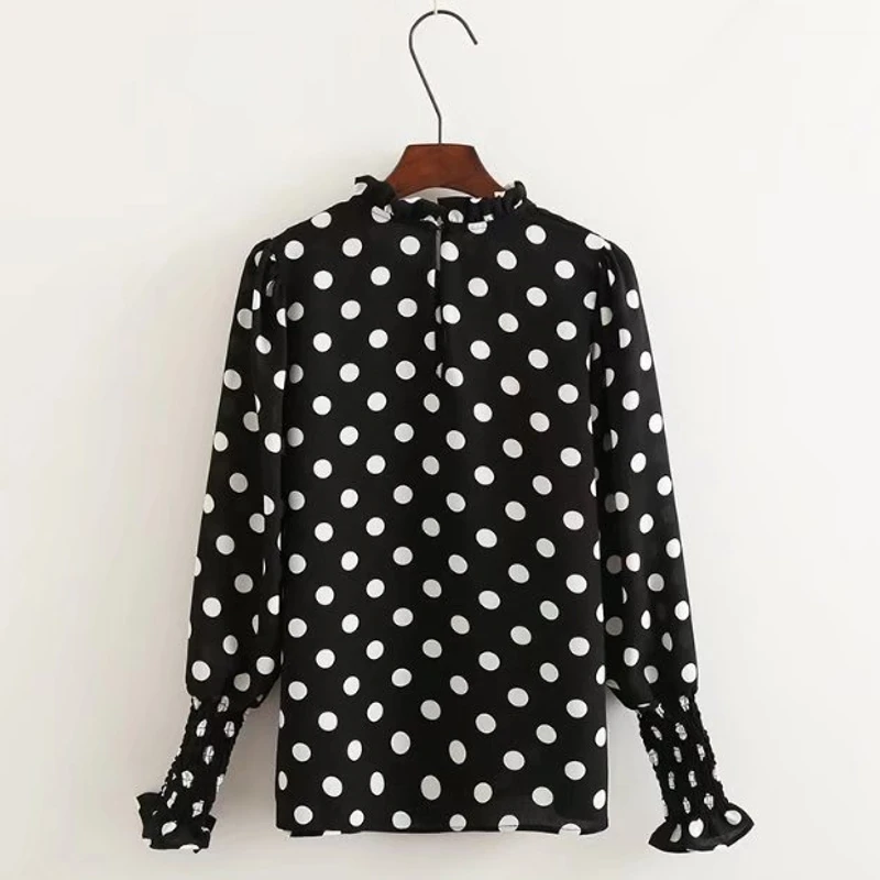 2018 новые модные женские туфли винтажные Длинные рукава в горошек печати кимоно