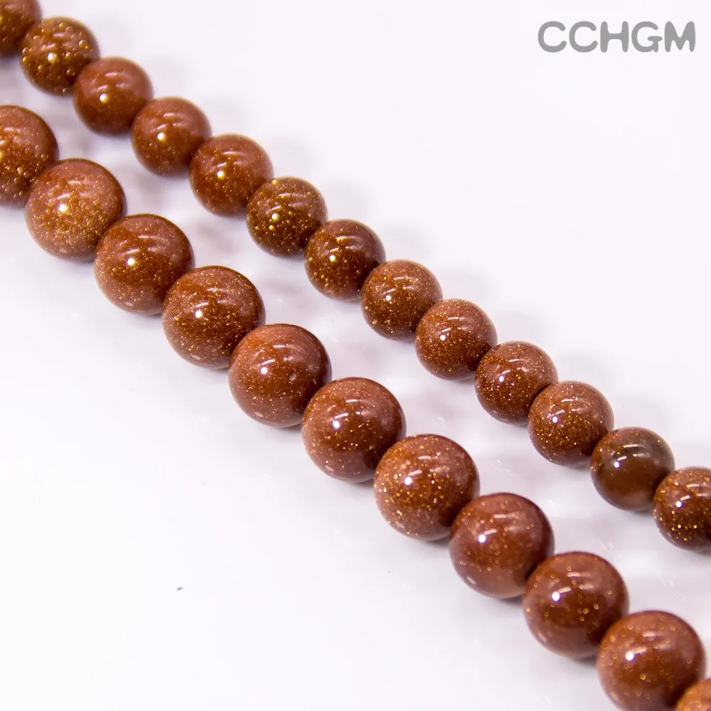Высококачественные бусины из натурального золотого песка CCHGM кварцевые для
