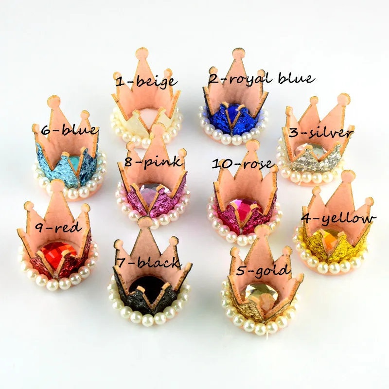

50pc/lot Wholesale Felt Crown Girls Glitter Crown With Clip Flat Back Children Girls Hair Clip Hair Accessories