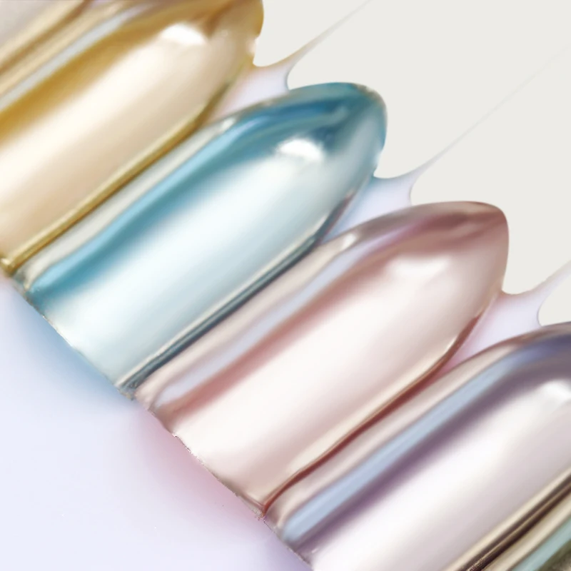 Зеркальный набор блестящих пудр для дизайна ногтей серебристый пигмент цвета