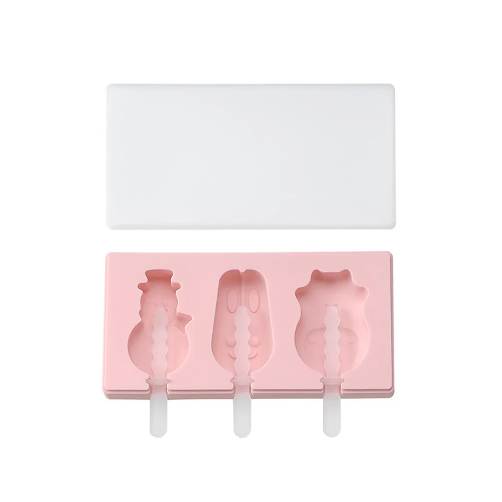 3 Pink 14 стилей DIY силиконовая форма для мороженого формы для Фруктового мороженого держатель для мороженого Форма для замороженного льда с палочками для мороженого крышка кухонный инструмент - Цвет: 3 Pink