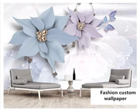beibehang modern fashion decorative painting wall paper simple embossed soft jewellery flowers living room background wallpaper