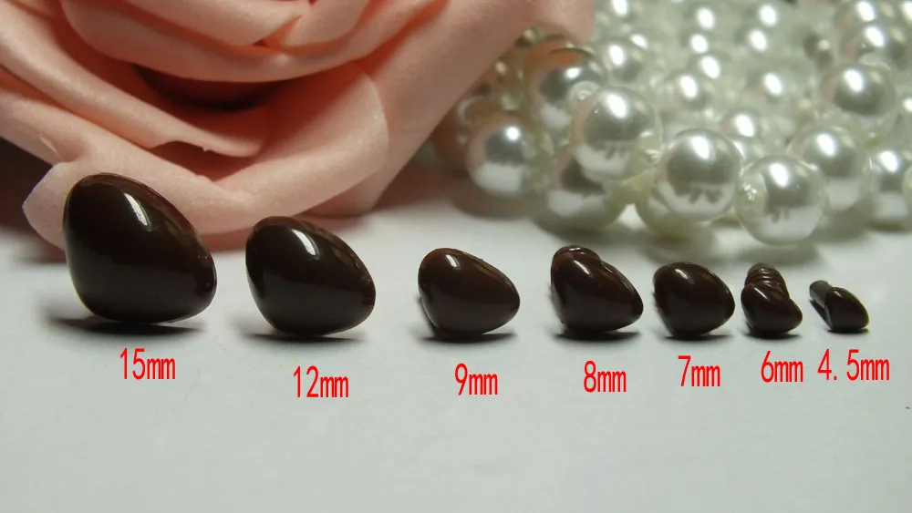 Бесплатная доставка! 5 15 мм коричневый треугольник безопасный нос/пластиковый