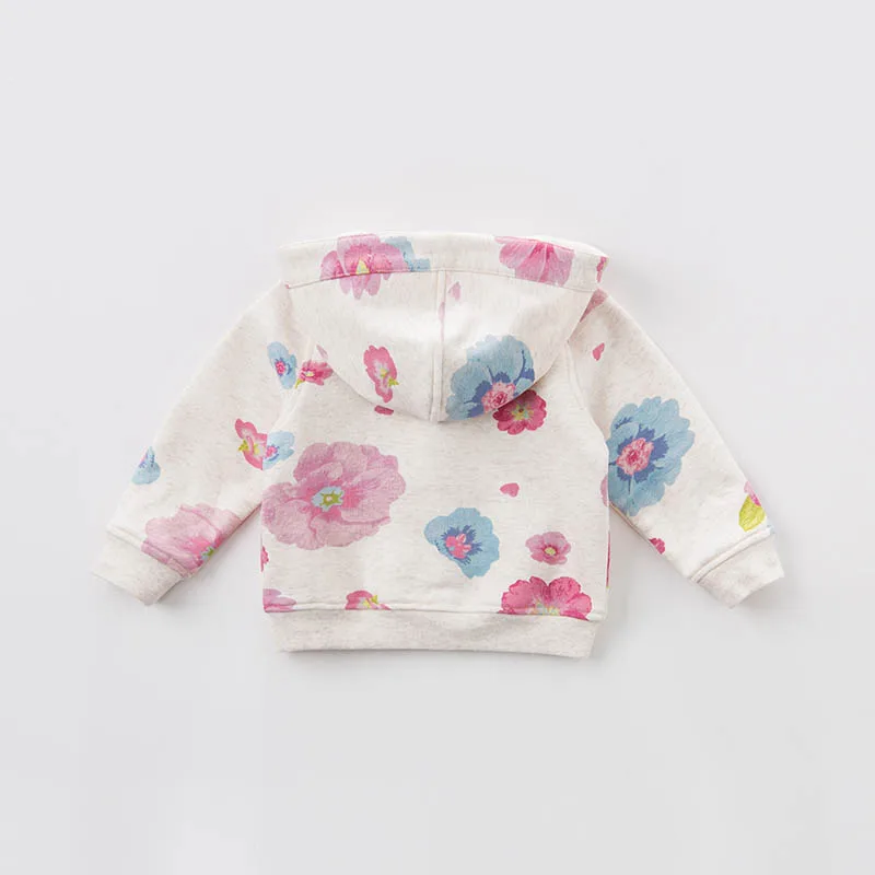 DB7625 dave bella spring infant baby girls hooded coat kids print outerwear toddler children high quality lovely clothes | Детская