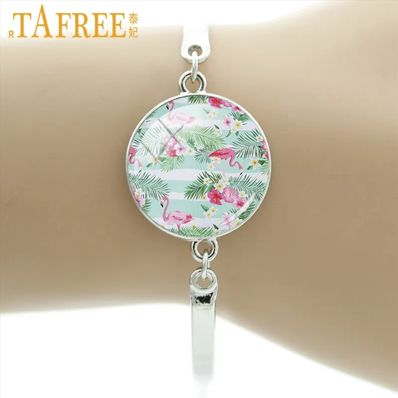TAFREE брендовый браслет с фламинго, красивые длинные розовые ножки и длинная шея, персонализированные милые ювелирные изделия для девушек H538 - Окраска металла: H539