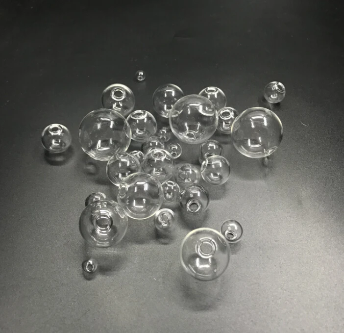 Круглые стеклянные шарики с отверстием пустотелые подвески для флаконов сделай