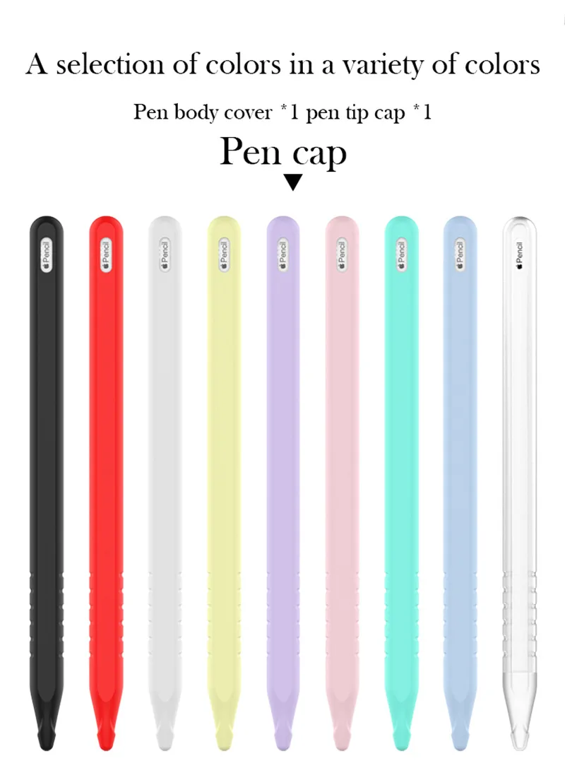 Портативный мягкий силиконовый стилус для Apple Pencil 2 Чехол для iPad Pro Tablet Touch Pen защитный чехол разноцветная сумка