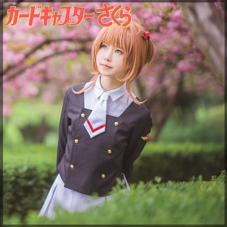 Anime Card Captor Sakura Cosplay Costume Japanese Junior School Uniform Women's Fashion Halloween Carnival Outfit Custom Made |