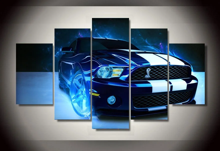 

Декоративная картина Mustang car, настенные плакаты для комнаты, печатная картина, холст, украшение для гостиной
