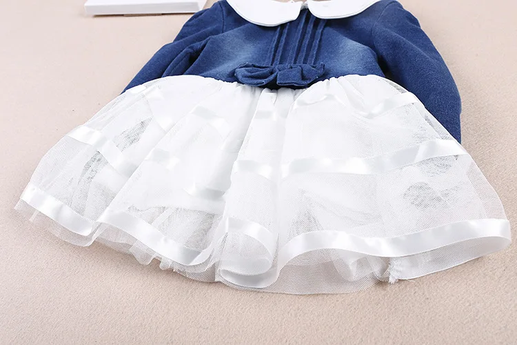 2017 милое Ковбойское платье для новорожденных девочек весенние платья маленьких