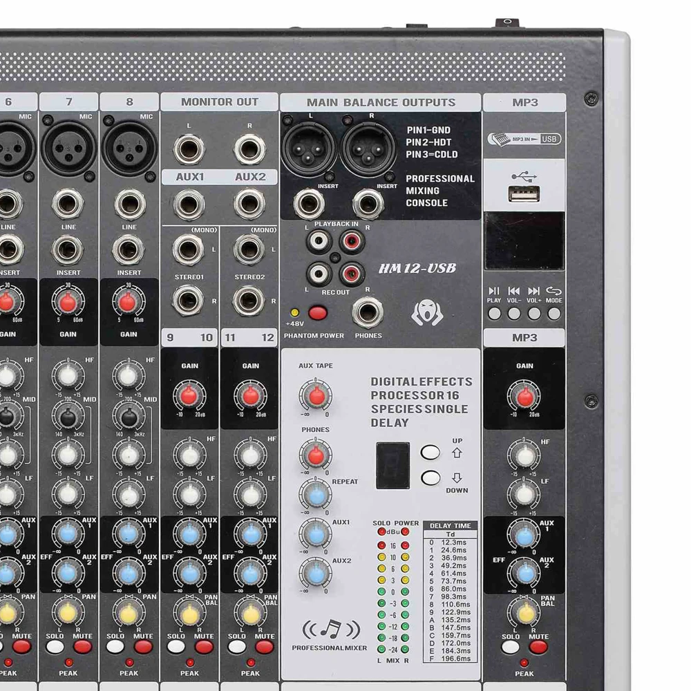 Leicozic HM12-USB аудио микшер цифровой процессор эффектов аудио Профессиональный микшерный пульт караоке микшер сцены смесители live