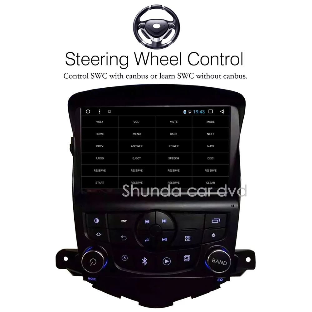 SHUNDA HD Android 7 1 T8 2 г + 32 dvd плеер автомобиля для Chevrolet Cruze с автомобилем Радио стерео BT WI