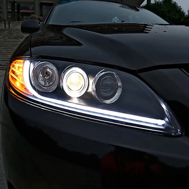 Автомобильные фары для Mazda 6 2003 2015 1 угол глаз 2 Q5 Bi Xenon HID D2H линзы Lowbeam mazda6