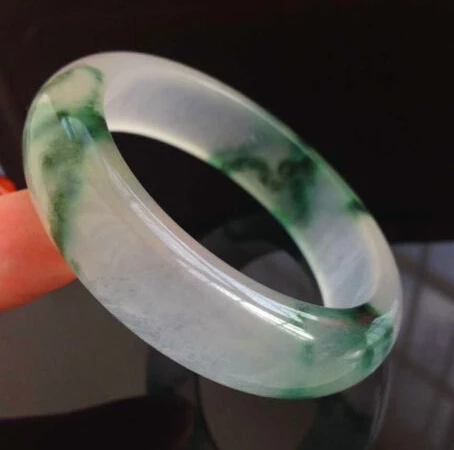 

free shipping ~new jewelry beautiful Chinese Natural Grade A Jadeite Bangle Bracelet 60mm