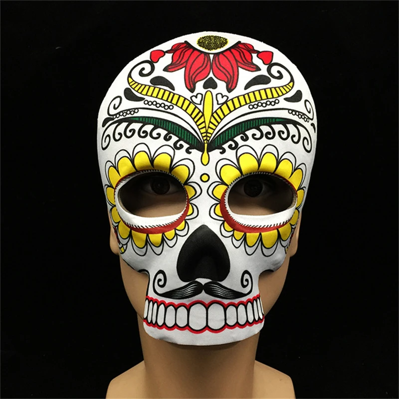 1pc Characters Women/Men Retro Printed Full Face Half Skull Head Ghost Dance Mask Party Grand Event/Halloween Prop | Дом и сад