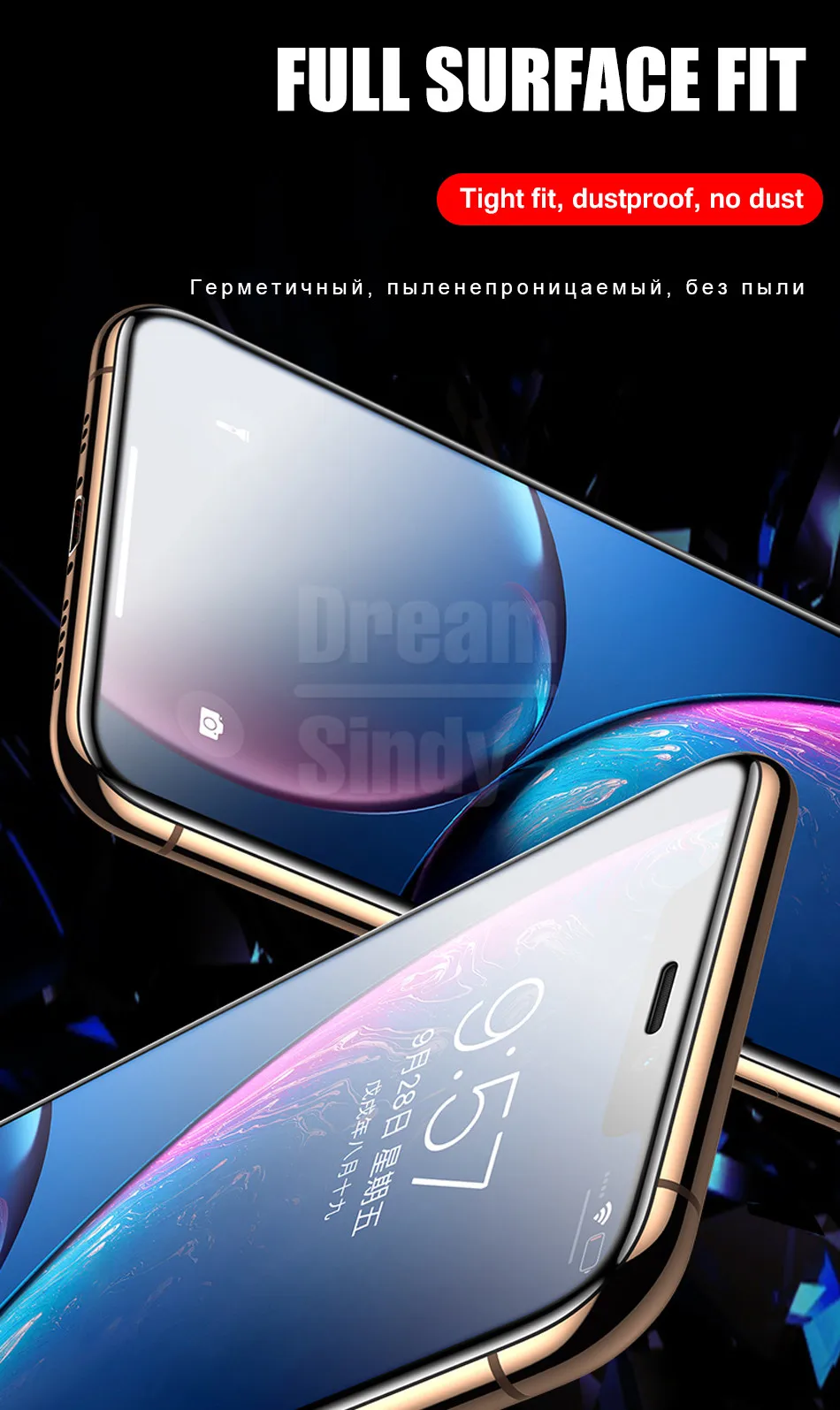 100D закругленные края полное покрытие из закаленного стекла для iphone X 7 8 6 6s PLus Защитная пленка для экрана для iphone X XR XS Max стекло