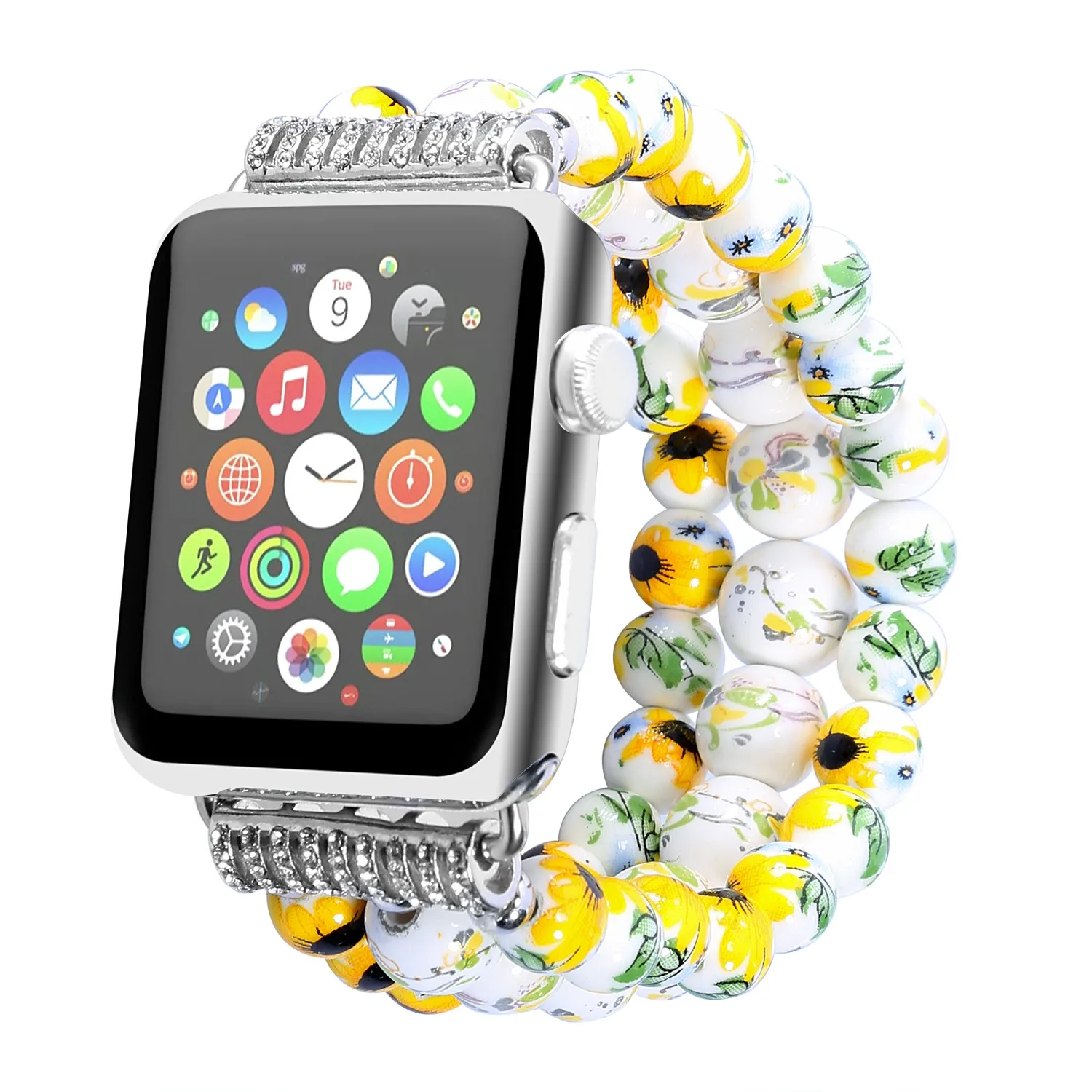 Женский цветочный ремешок ручной работы для Apple Watch Series 1 2 3 Band 42 мм 38 наручных