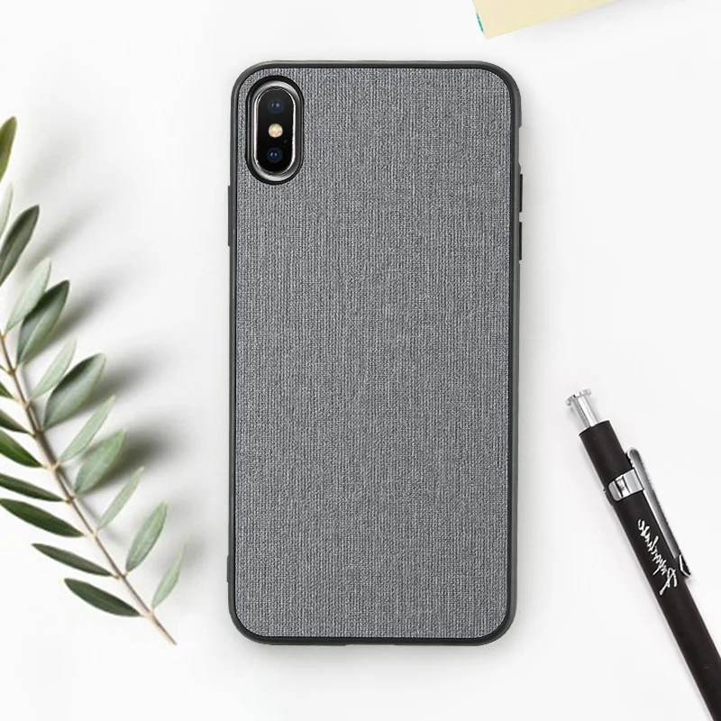 Grey Color FLOVEME Ретро тканевый чехол для iPhone XR XS MAX X деловой мягкий чехол для телефона для iPhone 11 Pro 7 8 Plus 6 6S чехол для телефона s Capa - Цвет: Grey Color