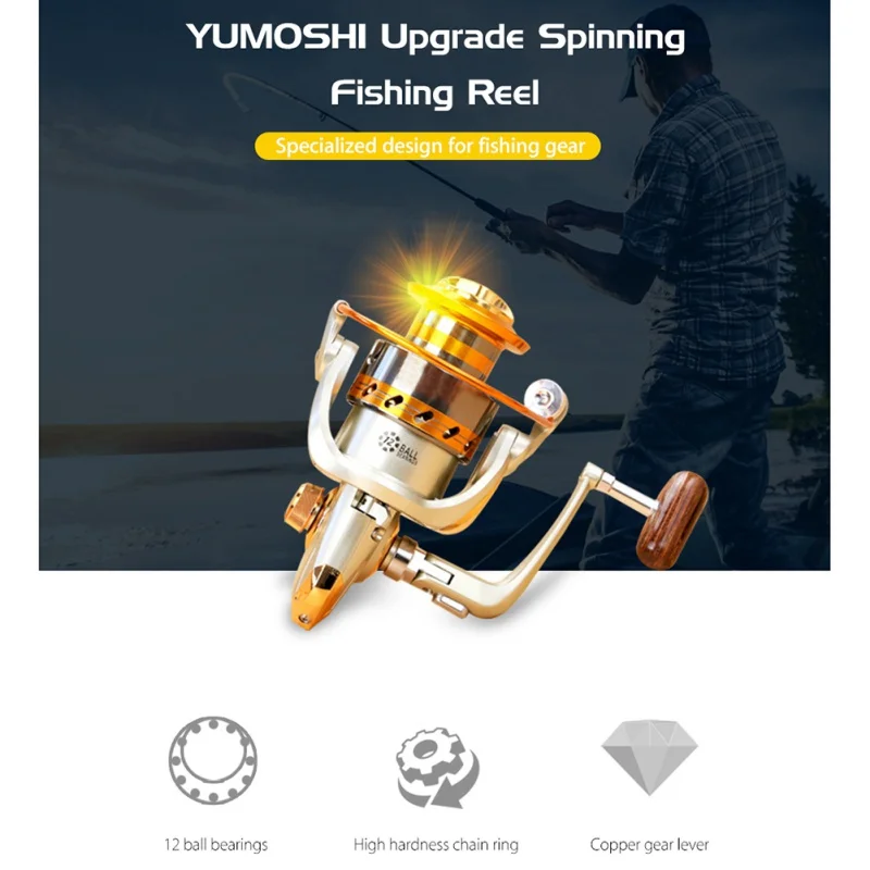 

New Fishing wheel Upgrated EF500-9000 Metal Rocker Reel Fish Spinning Wheel Fly Wheel Outdoor Folding strong and durable