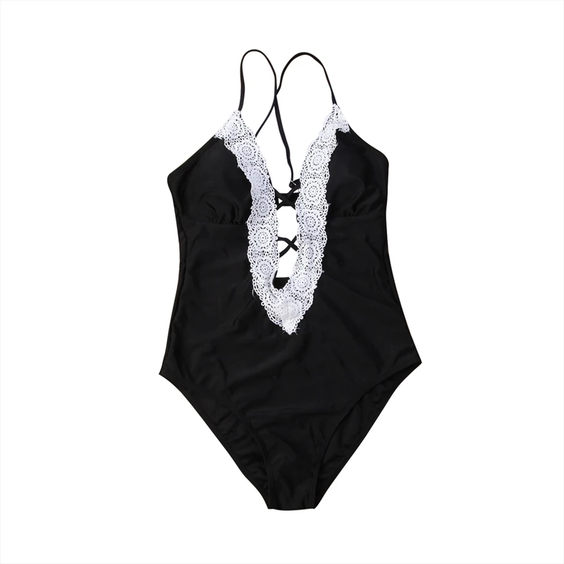 2018 женский цельный бикини Монокини купальник с открытой спиной кружевной