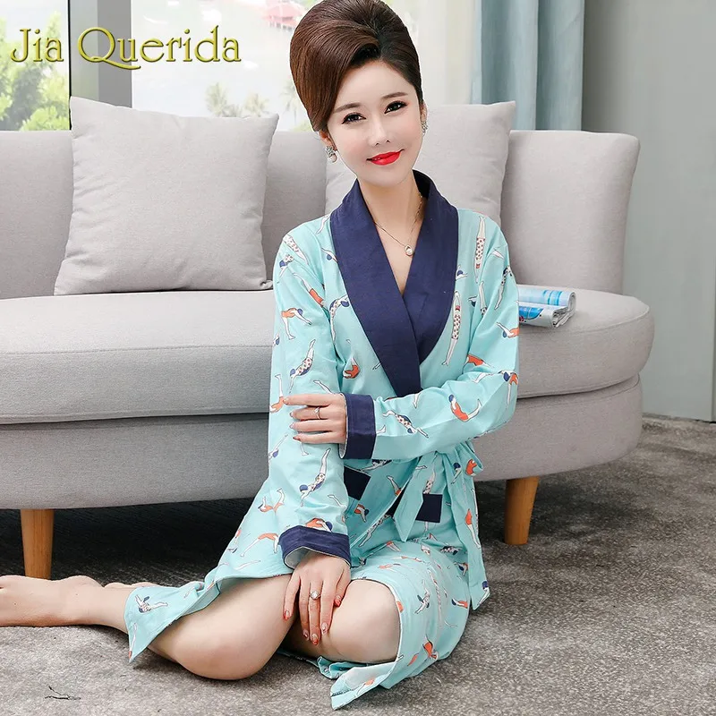 Женское цветочное Кимоно размера плюс халат из 100% хлопка с цветочным принтом