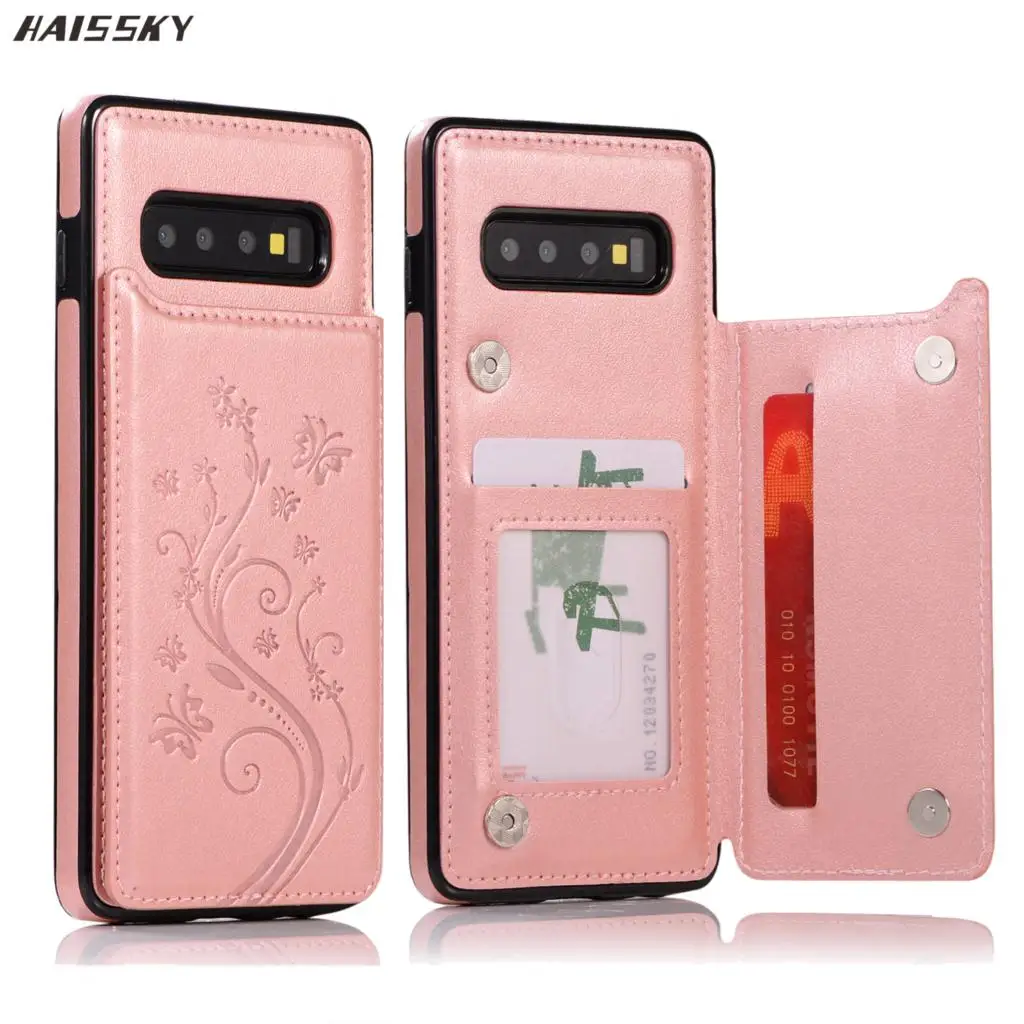 Магнитный кожаный чехол книжка для Samsung S10 Plus S10e S9 S8 S7 edge кошелек карт Galaxy Note 8 9 E