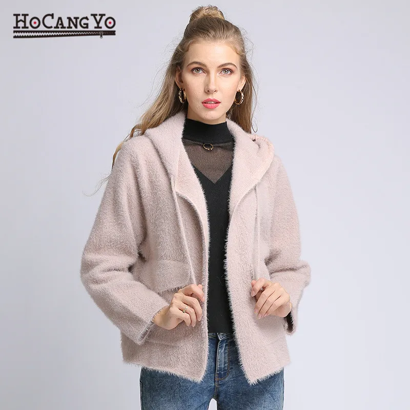 HCYO новинка модный теплый женский свитер пальто высокое качество Осень-зима