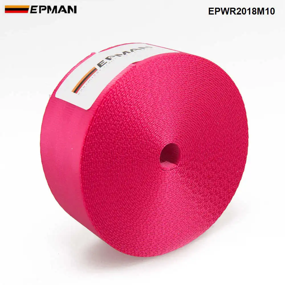 Розовый EPMAN L: 10 м гоночный ремень безопасности 4,8 см* 10 м тканевый ремень безопасности для автомобиля аксессуары epsr2018m10 - Название цвета: Розовый