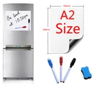 Магнитная доска для записей, размер A2, магниты на холодильник, маркер, доски для сообщений для дома, кухни, магнитные Стикеры, 1 ластик, 3 ручки