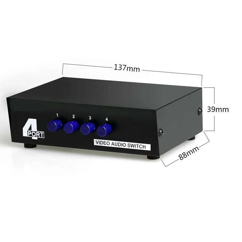 AV-переключатель JUXIN 4 в 1 выход RCA аудио переключатель порта 3RCA видео конвертер Box