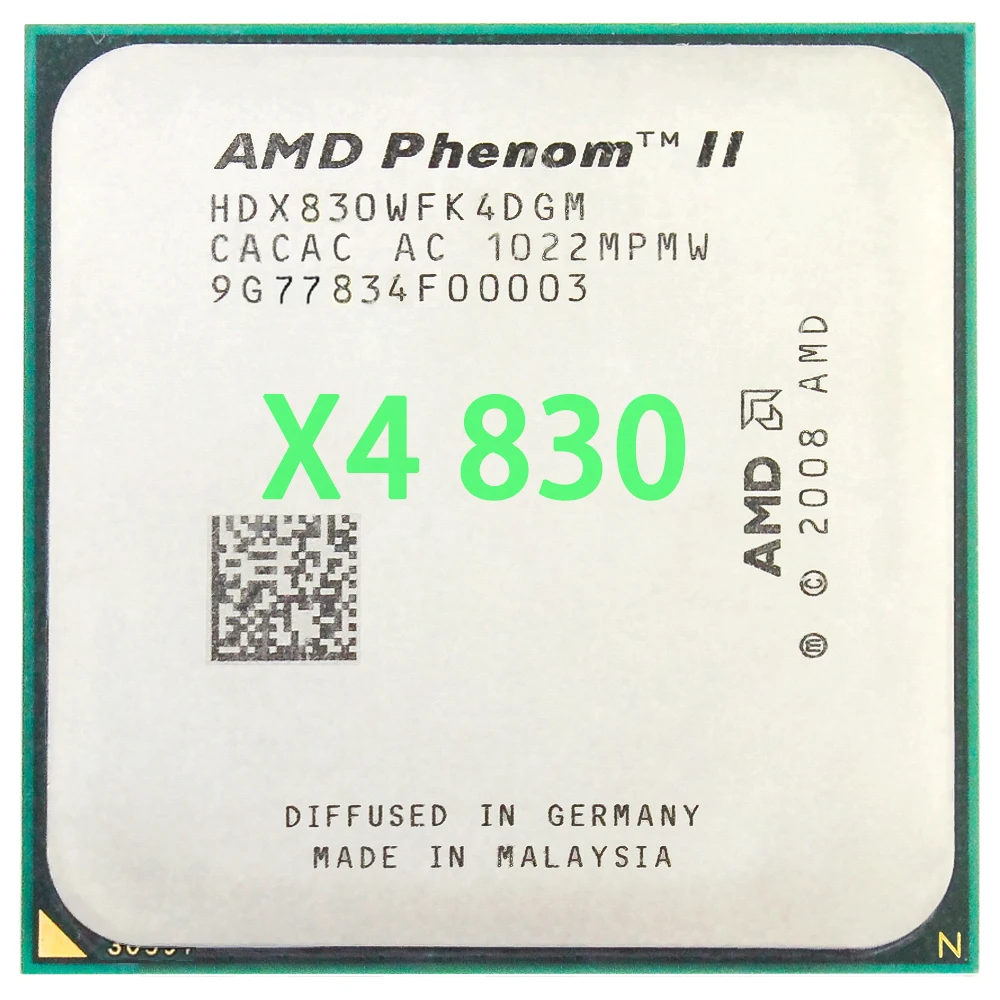 Процессор AMD Phenom II X4 830 четырехъядерный процессор (2 8 ГГц/4 м/95 Вт) разъем AM3 AM2 + 938