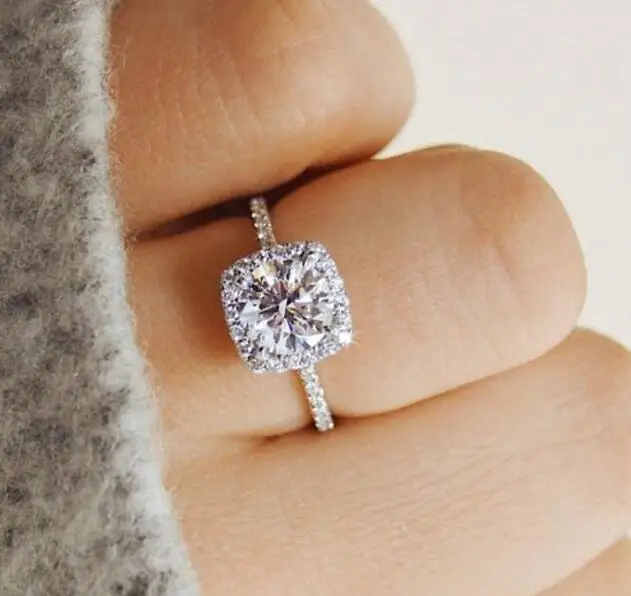 Серебряное обручальное кольцо с цирконием ювелирные кольца модные изделия из