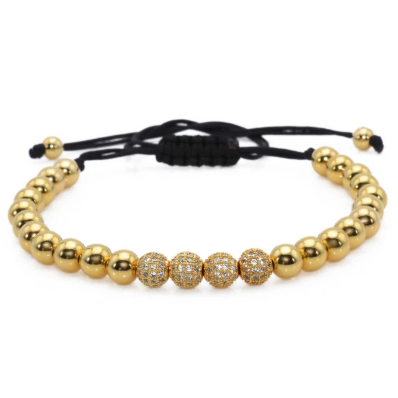 2018 браслеты и плетение макраме проложить черный 6 мм CZ мяч коннектор ювелирные