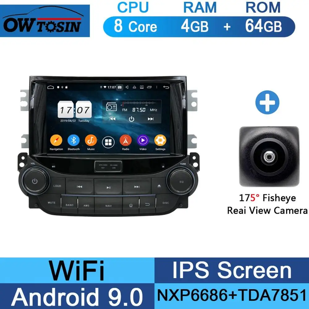 64G Fisheye Camera " ips 1920*1080 8 Core 4G ram+ 64G rom Android 9,0 автомобильный dvd-плеер для Chevrolet Malibu 2012 2013 DSP радио gps - Цвет: 64G Fisheye Camera