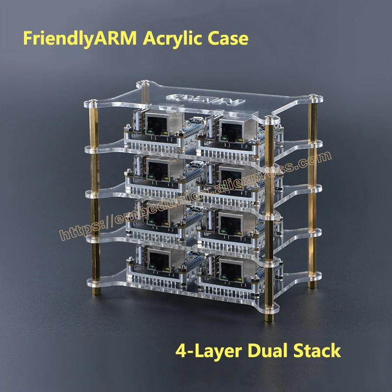 FriendlyARM 4-секционный измельчитель для специй с двойной стек акриловый чехол для кластера "сделай сам", поддержка fit с NEO/NEO2/Air/Core/Core2/NEO Plus2