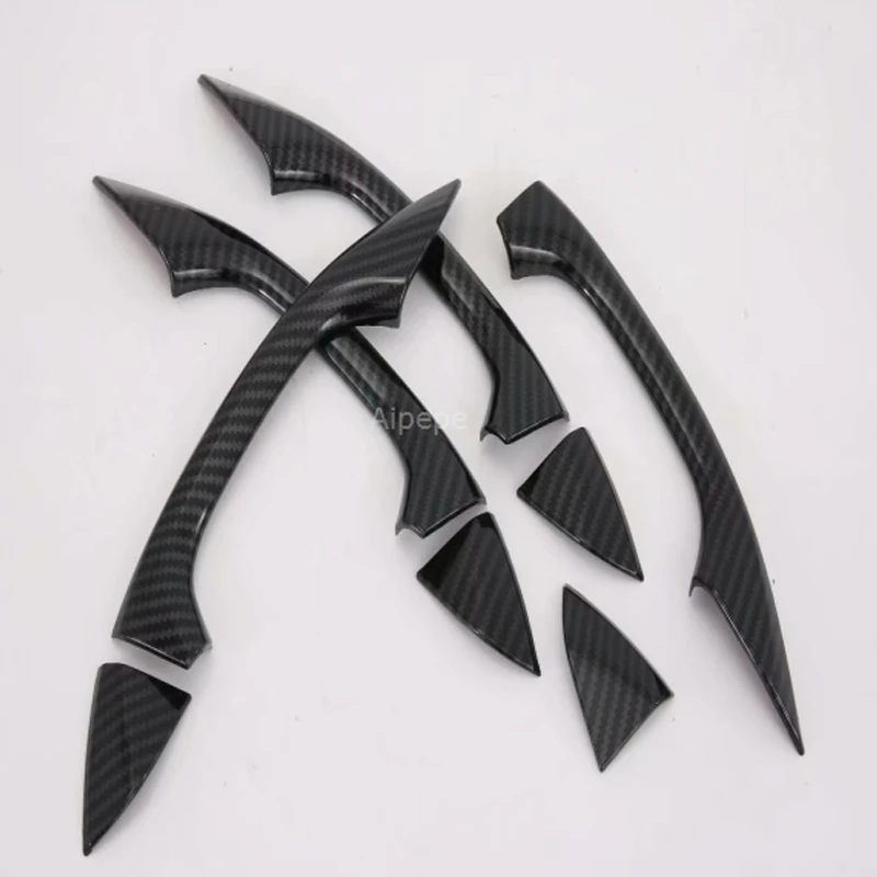 Car Door Handle ABS Carbon Fiber Sticker Styling Decoration Cover For Audi A6 C8 2019 Accessories | Автомобили и мотоциклы