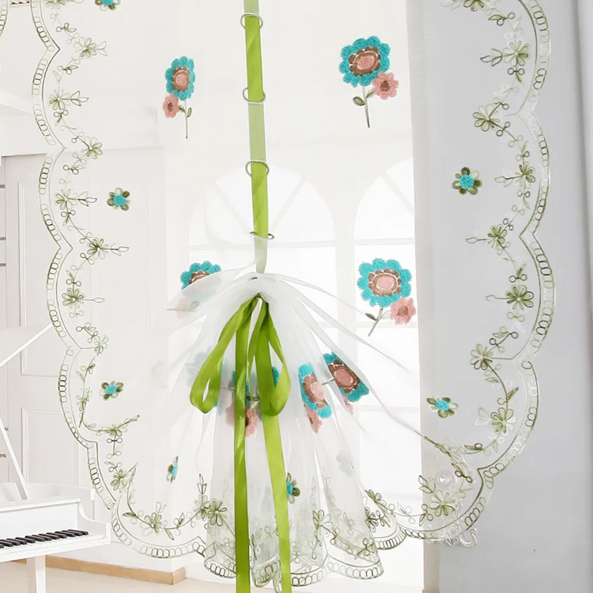 Новые вышитые двухсторонние воздушные шары занавески для гостиной окна римская