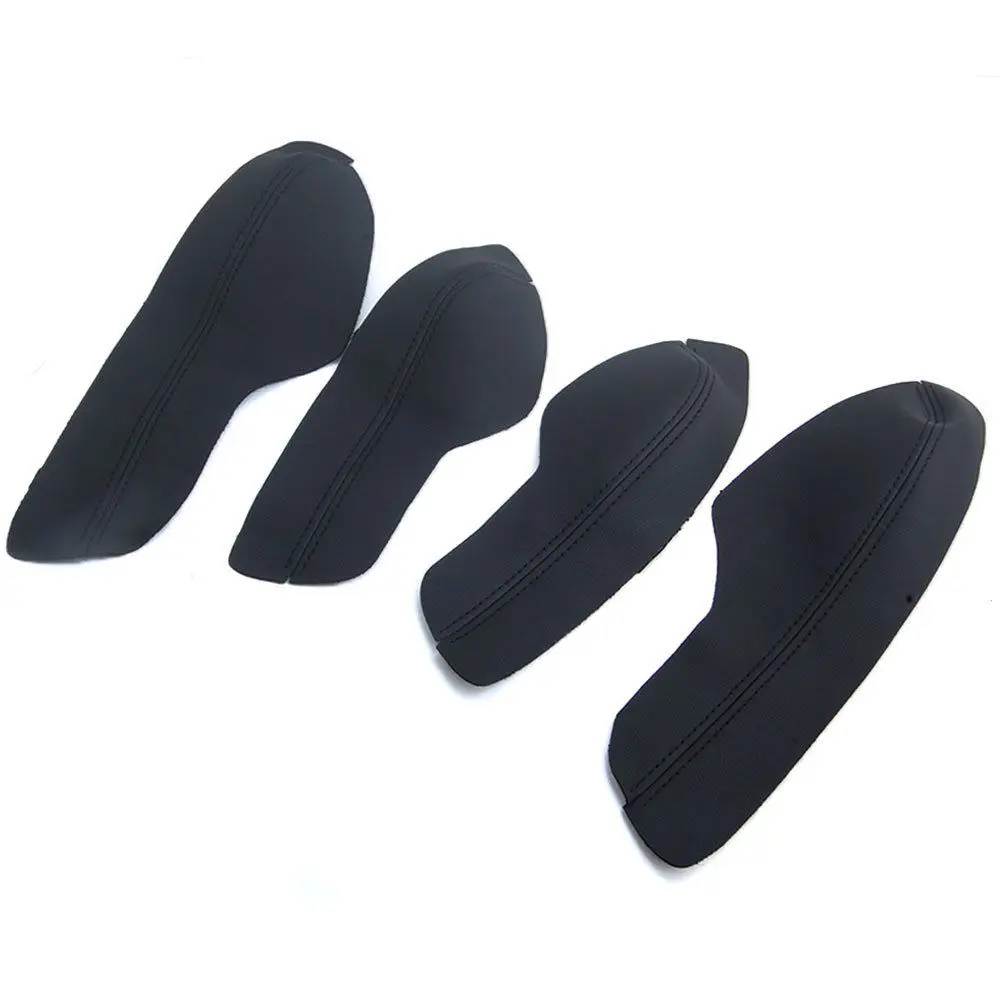 black line sewing Для Honda Civic 10th 4 шт. дверной подлокотник из искусственной кожи, накладка, черные декоративные аксессуары - Название цвета: black line sewing