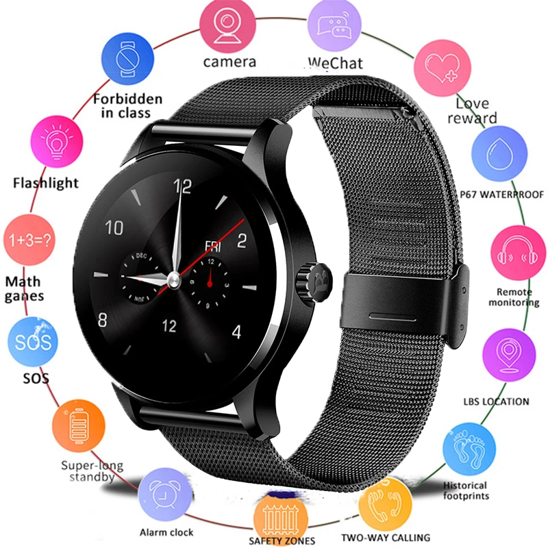 Hixanny K88H Bluetooth Смарт часы классические здоровье умные с металлическим браслетом