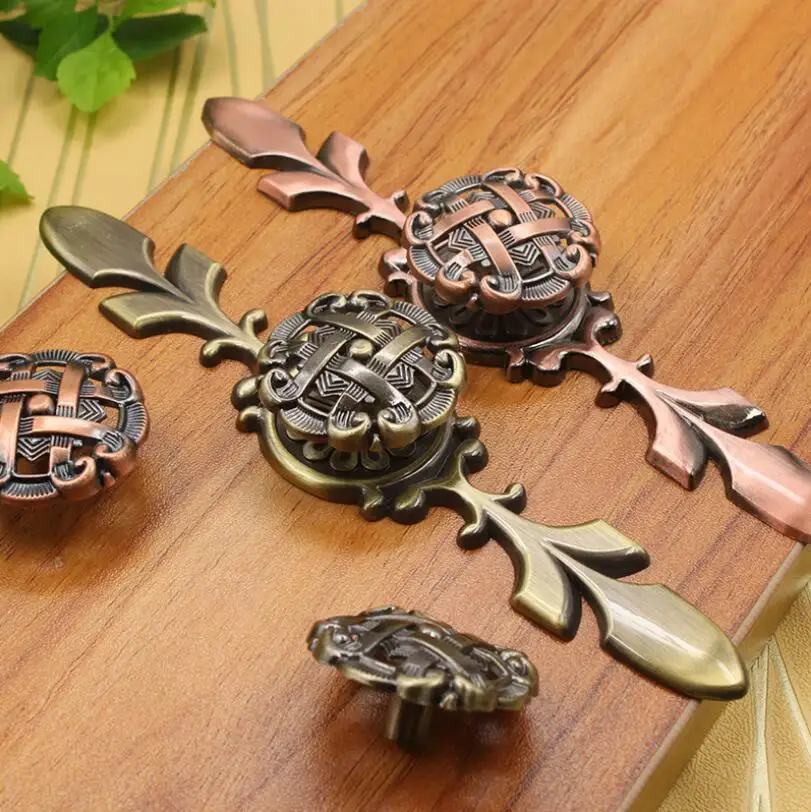 Старинная медная дверная ручка с одним отверстием бронзовый и Красный Бронзовый