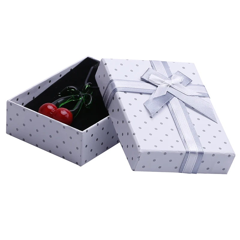 24 шт./лот ювелирные изделия Кольцо Серьги Браслет в горошек подарочная коробка|gift