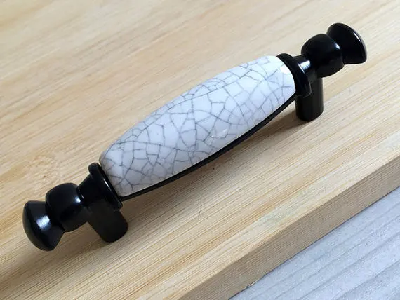 2.5 "3.75" дверь ящик тянет ручки черный белый цвет треск фарфора Кухня кабинет