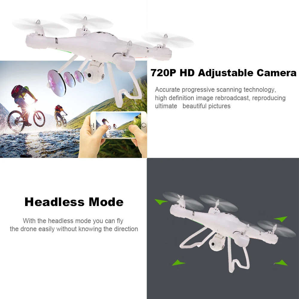 X27 2 720P регулируемая камера Дрон FPV Wifi высота удержания g сенсор RC селфи