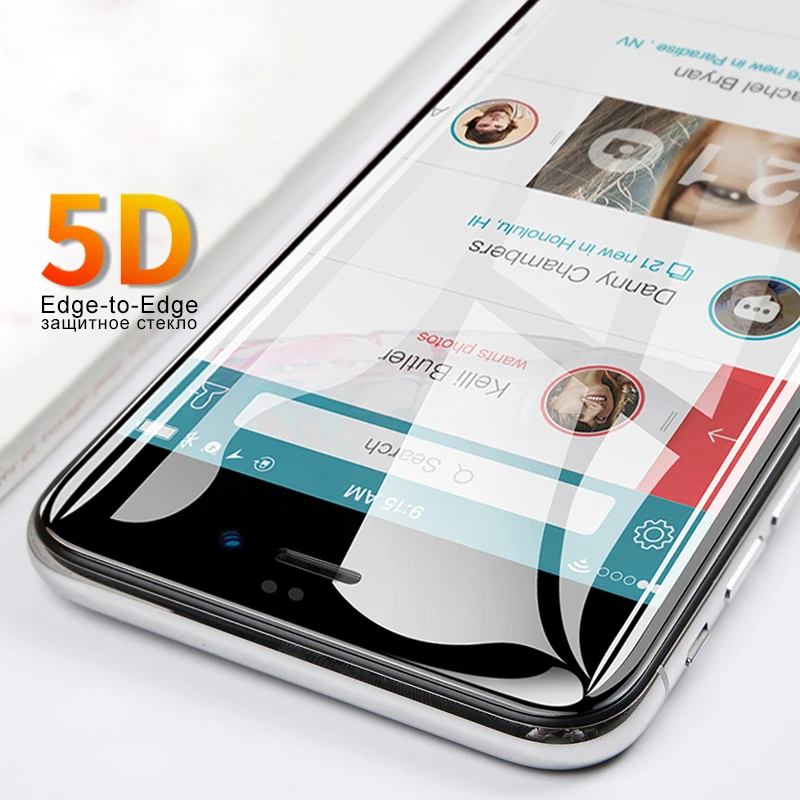 9H Настоящее 5D прозрачное закаленное стекло для iPhone 6 6S 7 8 Plus X Xs XR 11 Pro Max полное