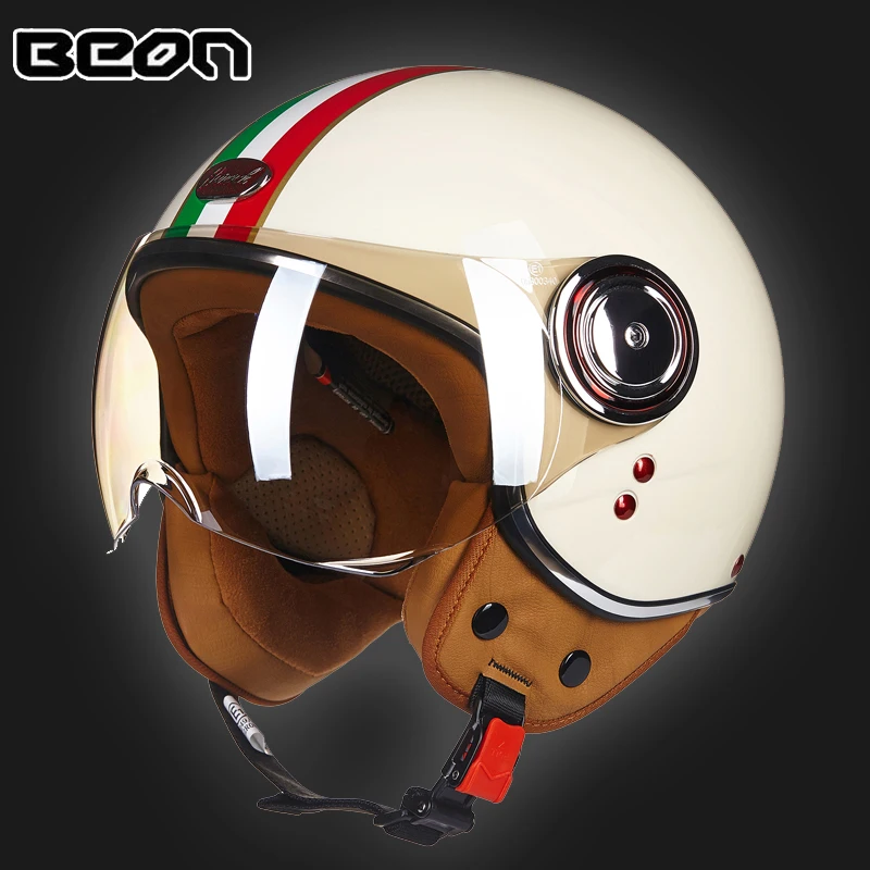 BEON мужской женский мотоциклетный шлем Chopper 3/4 с открытым лицом винтажный мото Casque