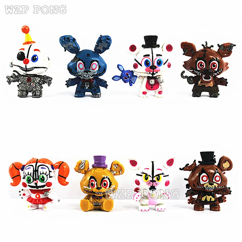 8 шт./компл. 6 5 см Игра Пять Ночей Полуночный игрушечный медведь FNAF экшн фигурка Foxy