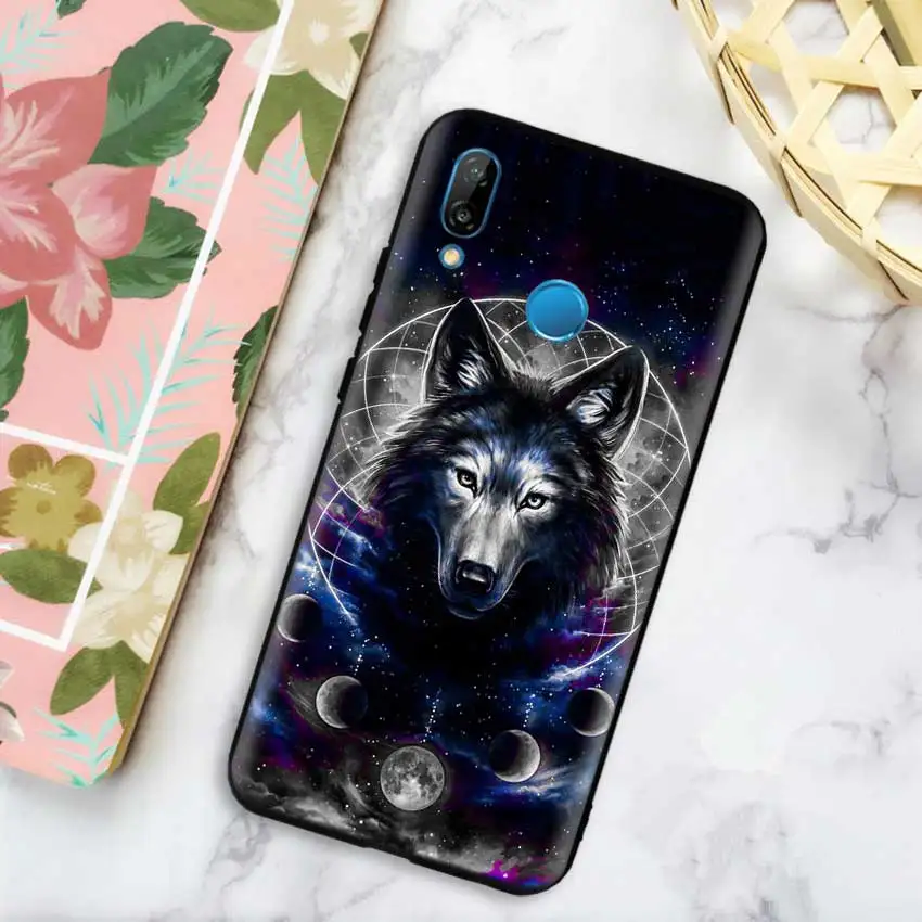 04 Черный силиконовый чехол сумка чехол для huawei Honor 10i Y7 Y6 Y5 Y9 8X 8C 8S 9 10 Lite Pro наслаждаться 9E 9S Классический с изображением замечательного волка - Цвет: 04