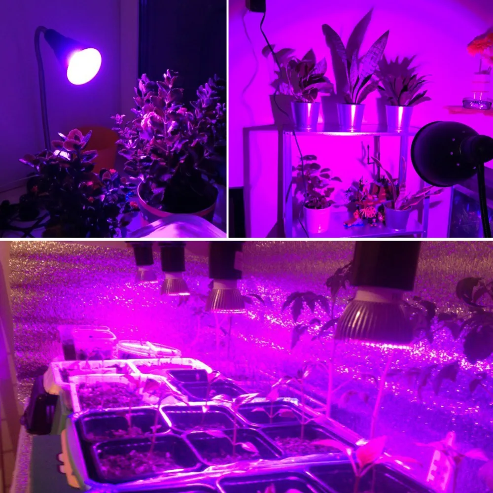 Светодиодная лампа для выращивания AC85-265V SMD5730 E27 фитолампа полный спектр