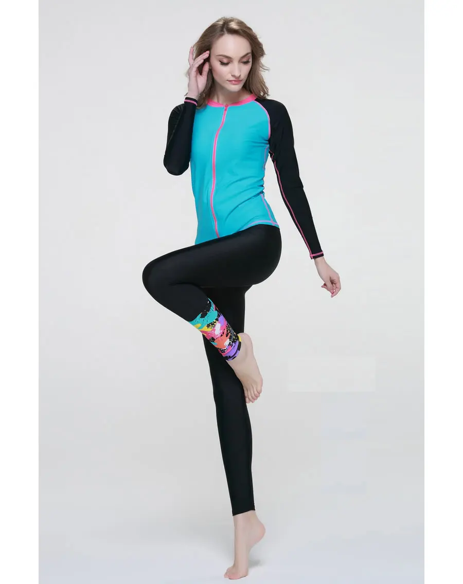 Рубашка с длинным рукавом Rashguard 2017 и длинные леггинсы базовые колготки из кожи